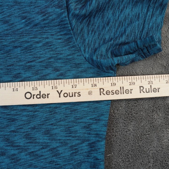 Guess Shirt Mens Small Blue Teal Short Sleeve Henley Button Abstract Psychedelic - Picture 5 of 6